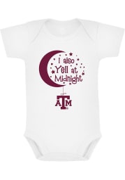 Texas A&M Aggies Baby White Yell At Midnight Short Sleeve One Piece