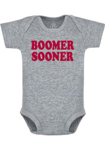 Oklahoma Sooners Baby Grey Boomer Sooner Short Sleeve One Piece