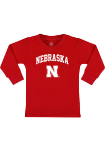 Nebraska Cornhuskers Toddler Red Arch Mascot Long Sleeve T-Shirt