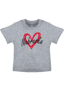 Nebraska Cornhuskers Toddler Girls Red Heart Short Sleeve T-Shirt