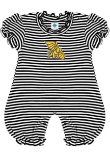 Missouri Western Griffons Baby Black Striped Puff Sleeve Short Sleeve One Piece