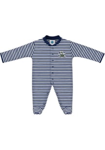 Notre Dame Fighting Irish Baby Navy Blue Striped Loungewear One Piece Pajamas