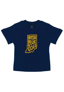 Notre Dame Fighting Irish Toddler Navy Blue Baby State Short Sleeve T-Shirt