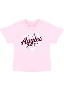 Texas A&amp;M Aggies Toddler Girls Pink AIRBRUSH Short Sleeve T-Shirt
