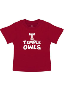 Temple Owls Infant Playful Short Sleeve T-Shirt Red