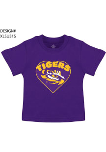 LSU Tigers Toddler Girls Purple Heart Short Sleeve T-Shirt