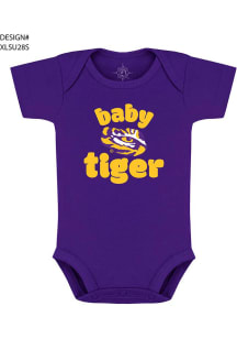 LSU Tigers Baby Purple Baby Tiger Short Sleeve One Piece