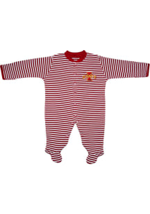 Iowa State Cyclones Baby Cardinal Striped Loungewear One Piece Pajamas