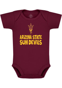 Arizona State Sun Devils Baby Maroon Playful Short Sleeve One Piece