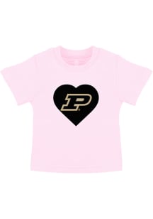 Purdue Boilermakers Toddler Girls Pink Heart Short Sleeve T-Shirt