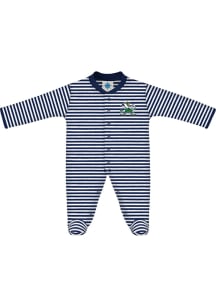 Notre Dame Fighting Irish Baby Navy Blue Striped Loungewear One Piece Pajamas