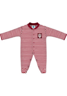 Indiana Hoosiers Baby Cardinal Striped Loungewear One Piece Pajamas