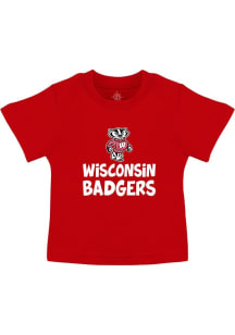 Infant Red Wisconsin Badgers Primary Logo Short Sleeve T-Shirt