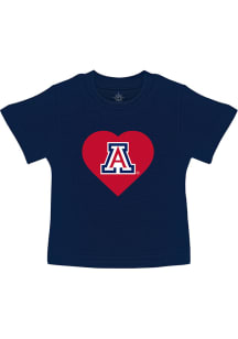 Arizona Wildcats Toddler Navy Blue U OF AZ HEART Short Sleeve T-Shirt