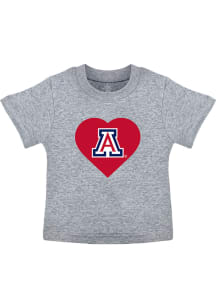 Arizona Wildcats Toddler Grey U OF AZ HEART Short Sleeve T-Shirt