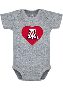 Arizona Wildcats Baby Grey U OF AZ HEART Short Sleeve One Piece