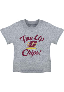 Central Michigan Chippewas Infant Team Chant Fire Up Short Sleeve T-Shirt Grey