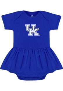 Kentucky Wildcats Baby Girls Blue Picot Short Sleeve Dress