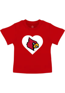 Louisville Cardinals Toddler Girls Red Heart Short Sleeve T-Shirt
