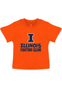 Illinois Fighting Illini Toddler Orange Playful Short Sleeve T-Shirt