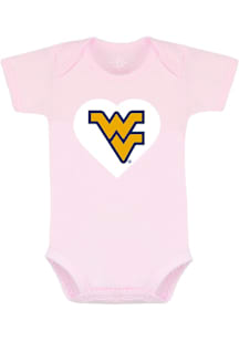 West Virginia Mountaineers Baby Pink Pink Short Sleeve One Piece