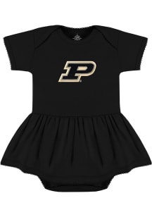 Baby Girls Black Purdue Boilermakers Picot Short Sleeve Dress