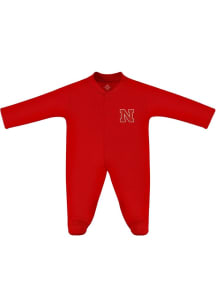 Baby Red Nebraska Cornhuskers Footed Loungewear One Piece Pajamas