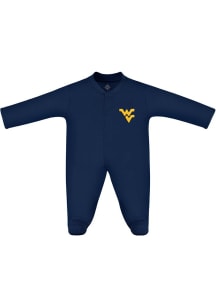 West Virginia Mountaineers Baby Blue Footed Loungewear One Piece Pajamas