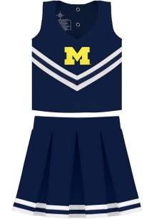 Toddler Girls Navy Blue Michigan Wolverines Primary Logo Cheer Sets