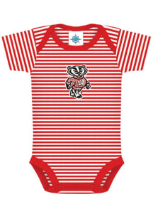 Wisconsin Badgers Baby Red Stripe Short Sleeve One Piece