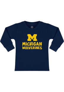 Toddler Navy Blue Michigan Wolverines Playful Long Sleeve T-Shirt