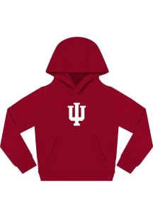 Youth Cardinal Indiana Hoosiers Primary Logo Long Sleeve Hooded Sweatshirt