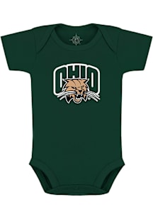 Ohio Bobcats Baby Green Primary Logo Short Sleeve One Piece