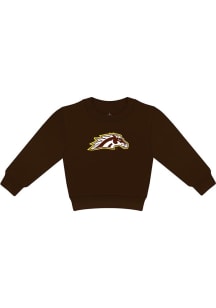 Toddler Brown Western Michigan Broncos Primary Logo Long Sleeve Crew Sweatshirt