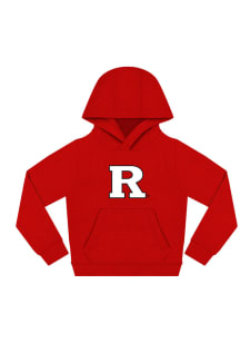 Youth Red Rutgers Scarlet Knights Primary Logo Long Sleeve Hooded Sweatshirt