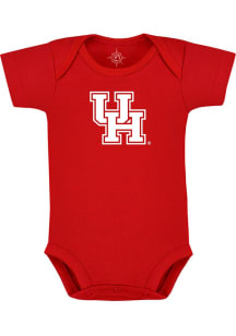 Houston Cougars Baby Red Primary Logo Short Sleeve One Piece