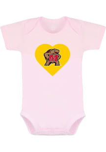 Baby Pink Maryland Terrapins Pink Short Sleeve One Piece