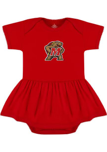 Baby Girls Red Maryland Terrapins Picot Short Sleeve Dress