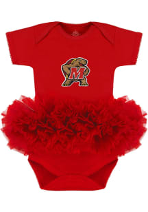 Baby Red Maryland Terrapins Tutu Short Sleeve One Piece