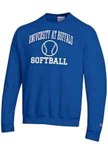 Champion Buffalo Bulls Mens Blue Softball Powerblend Long Sleeve Crew Sweatshirt