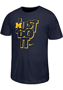 Nike Michigan Wolverines Youth Navy Blue Just Do It Short Sleeve T-Shirt
