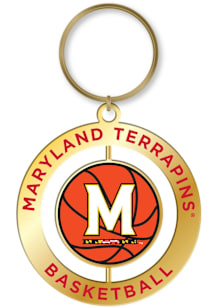 Maryland Terrapins Basketball Spinner Keychain - Red
