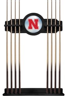 Black Nebraska Cornhuskers Solid Wood Cue Rack Pool Cue