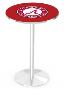 Alabama Crimson Tide Script Chrome Round Base Pub Table
