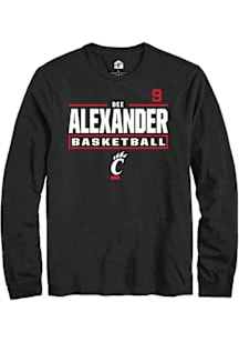 Dee Alexander Cincinnati Bearcats Black NIL Stacked Box Long Sleeve Player T Shirt