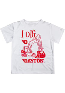Vive La Fete Dayton Flyers Toddler White Excavator Short Sleeve T-Shirt