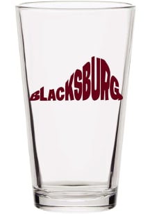 Blacksburg State Shape Text 16oz Pint Glass - Maroon
