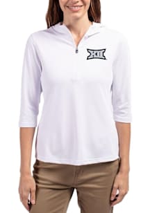 Cutter and Buck Big 12 Womens White Virtue Eco Pique Hooded Sweatshirt