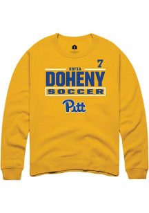 Sofia Doheny Rally Mens Gold Pitt Panthers NIL Stacked Box Player Crew