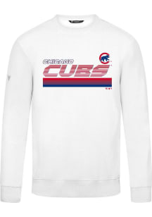 Levelwear Chicago Cubs Mens White Zane Breaker Long Sleeve Crew Sweatshirt